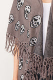 RAJ SABLE SKULL TASSEL BORDER PONCHO - quetzals