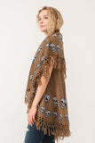 RAJ SABLE SKULL TASSEL BORDER PONCHO - quetzals