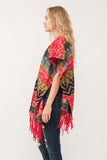 RAJ WHITNEY CHEVRON OPEN-FRONT PONCHO RUANA - quetzals