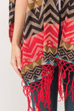 RAJ WHITNEY CHEVRON OPEN-FRONT PONCHO RUANA - quetzals