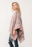 RAJ BONNIE PINK PASTEL PONCHO RUANA ROSY PINK SMOKE - quetzals