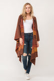 RAJ CARRIE HOODED PONCHO RUANA BURNT UMBER - quetzals