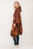 RAJ CARRIE HOODED PONCHO RUANA BURNT UMBER - quetzals