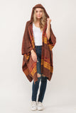 RAJ CARRIE HOODED PONCHO RUANA BURNT UMBER - quetzals