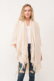 RAJ NELLIA CROCHET BORDER PONCHO RUANA NUDE - quetzals