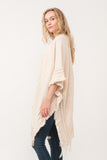 RAJ NELLIA CROCHET BORDER PONCHO RUANA NUDE - quetzals