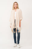 RAJ NELLIA CROCHET BORDER PONCHO RUANA NUDE - quetzals