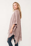 RAJ NELLIA CROCHET BORDER PONCHO RUANA ROSEWOOD - quetzals