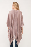 RAJ NELLIA CROCHET BORDER PONCHO RUANA ROSEWOOD - quetzals