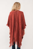 RAJ NELLIA CROCHET BORDER PONCHO RUANA RUST - quetzals