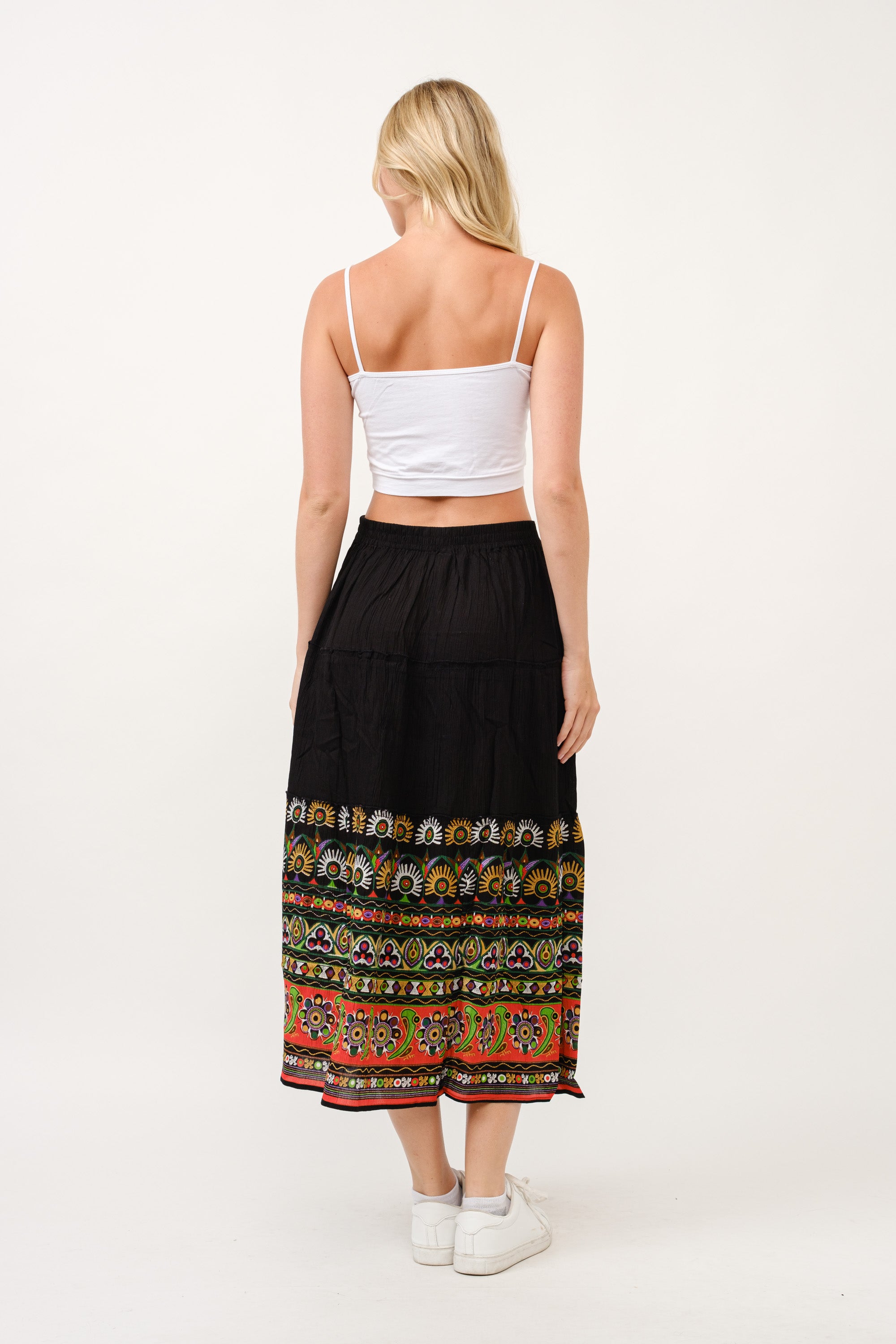 RAJ ELIA CONTRAST PRINT SKIRT