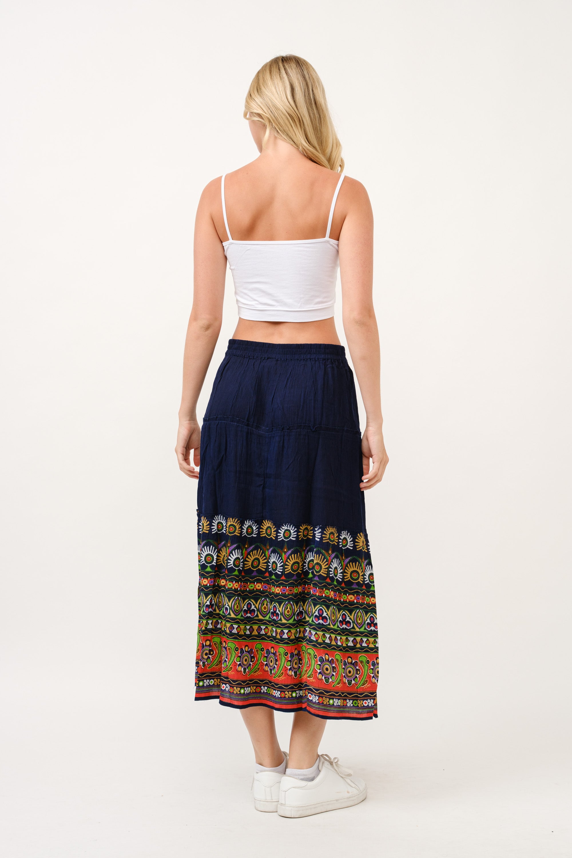 RAJ ELIA CONTRAST PRINT SKIRT