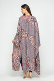 RAJ BEVERLY THICK STITCH EMBROIDERED DUSTER EGGPLANT - PLUS SIZE