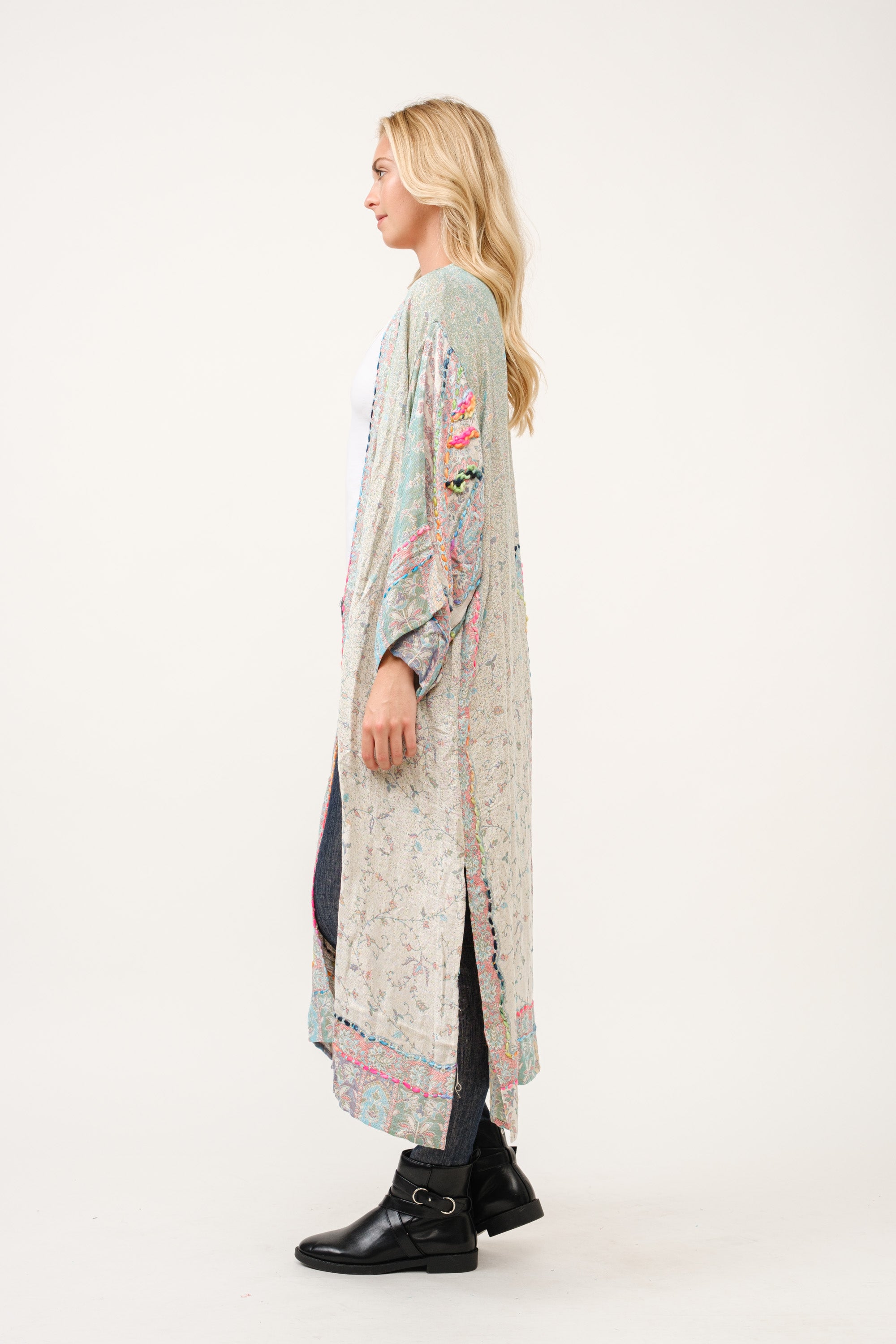 RAJ CAPRICE THICK STITCH EMBROIDERED DUSTER