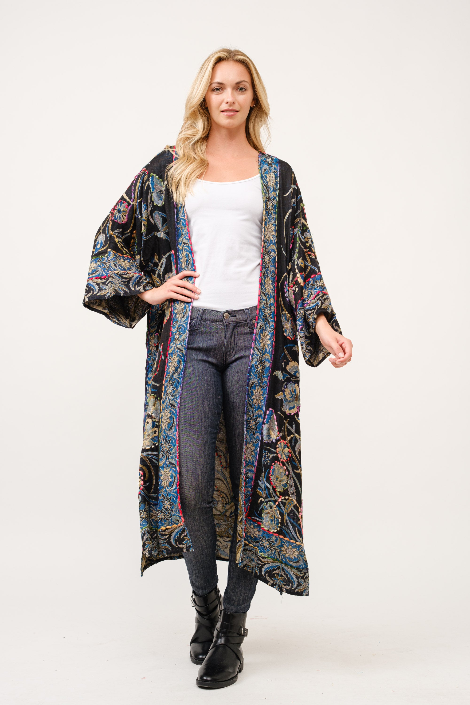 RAJ CIARA THICK STITCH EMBROIDERED DUSTER