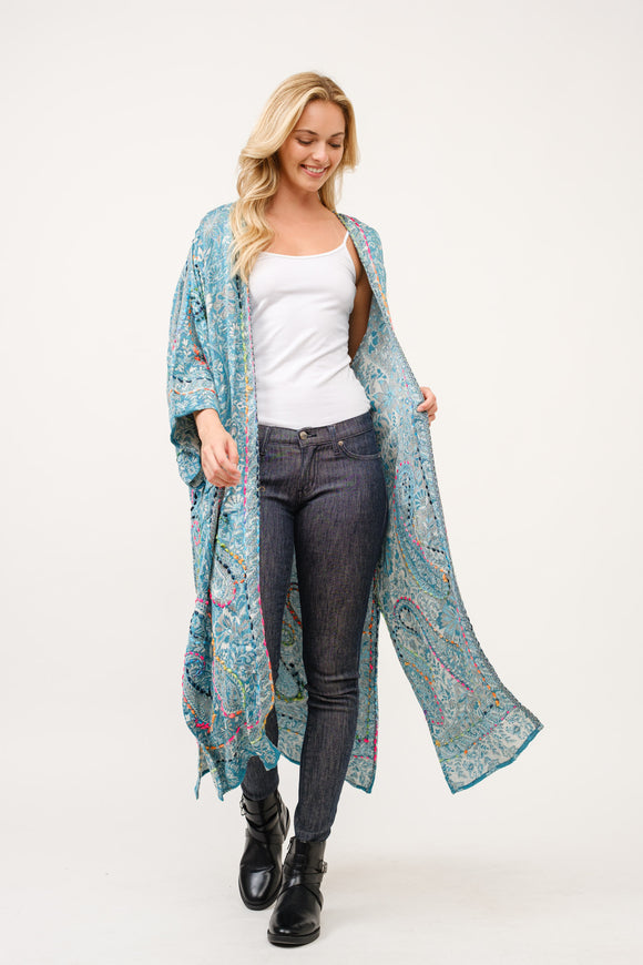 RAJ FIORE THICK STITCH EMBROIDERED DUSTER