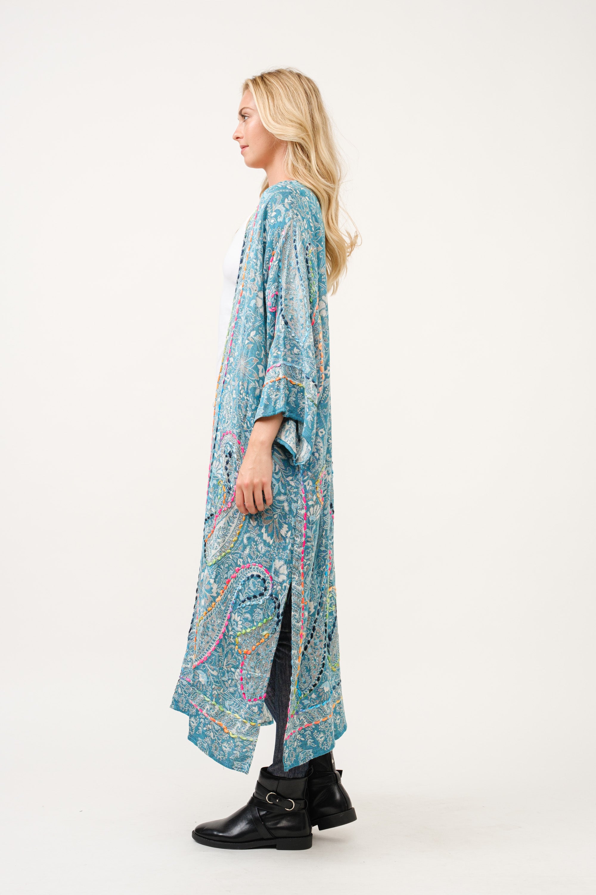 RAJ FIORE THICK STITCH EMBROIDERED DUSTER