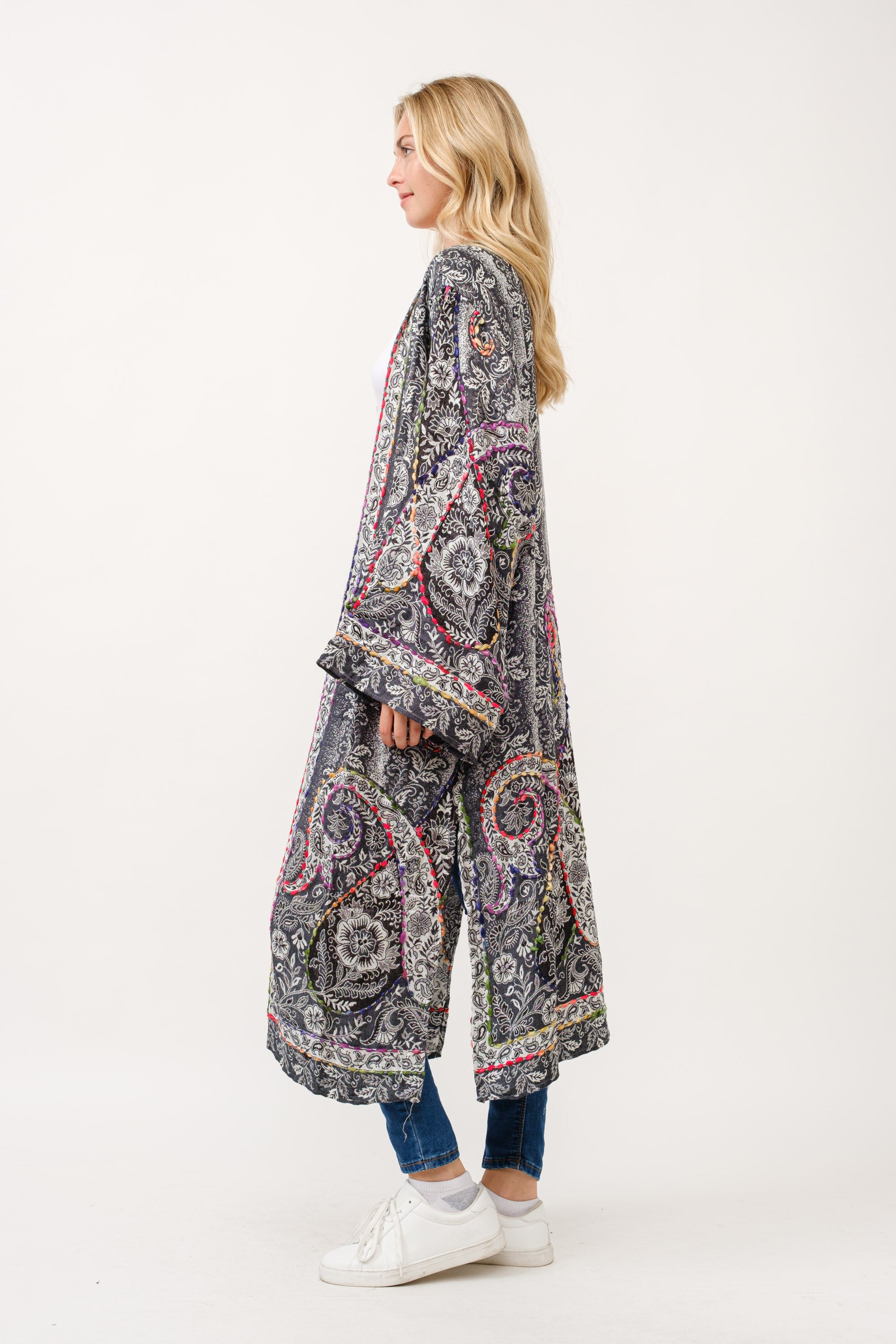 RAJ LENI THICK STITCH EMBROIDERED DUSTER