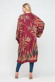 RAJ MARIA CARMINE ORAGE THICK STITCH EMBROIDERED DUSTER - quetzals