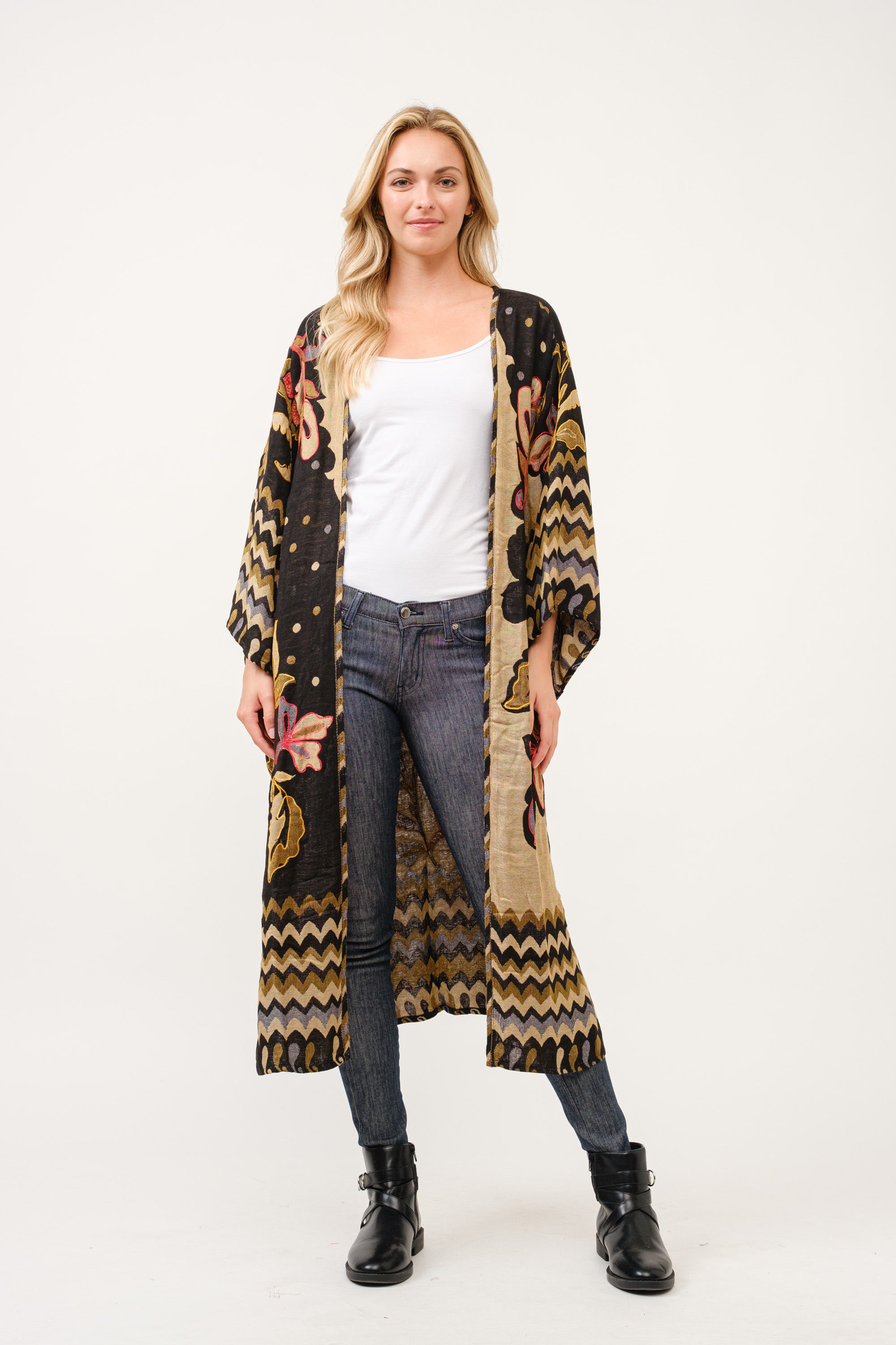 RAJ NURIA THICK STITCH EMBROIDERED DUSTER