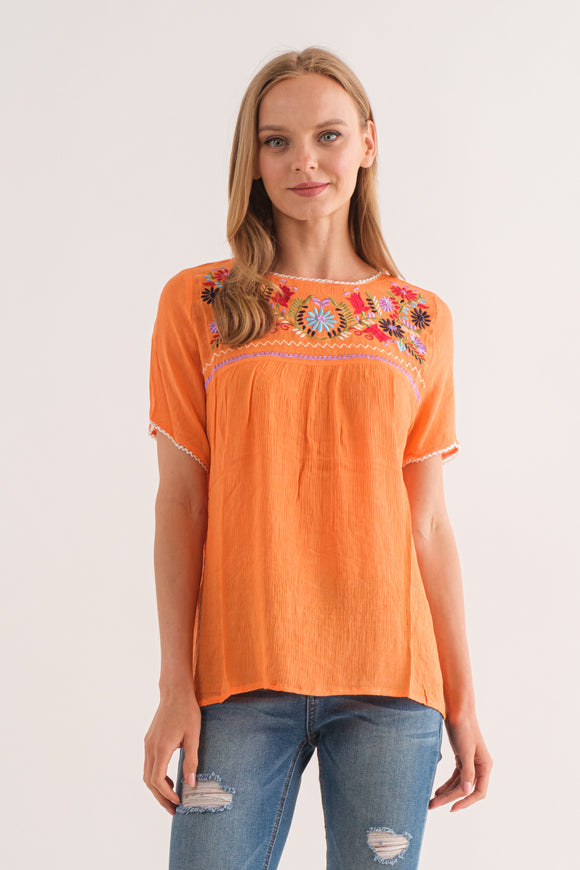 RAJ CLARE BRIGHT ORANGE TOP - quetzals