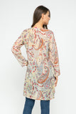 RAJ CASSIE VANILLA PRINTED TUNIC - quetzals