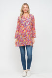 RAJ CINDY MAUVE PRINTED EMBROIDERED TUNIC - quetzals