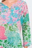 RAJ EDEN PRINTED EMBROIDERED TUNIC - quetzals