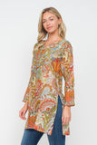 RAJ GABRIELLE PRINTED EMBROIDERED TUNIC - quetzals