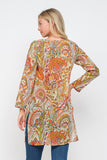 RAJ GABRIELLE PRINTED EMBROIDERED TUNIC - quetzals