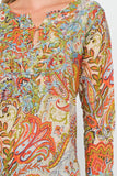 RAJ GABRIELLE PRINTED EMBROIDERED TUNIC - quetzals