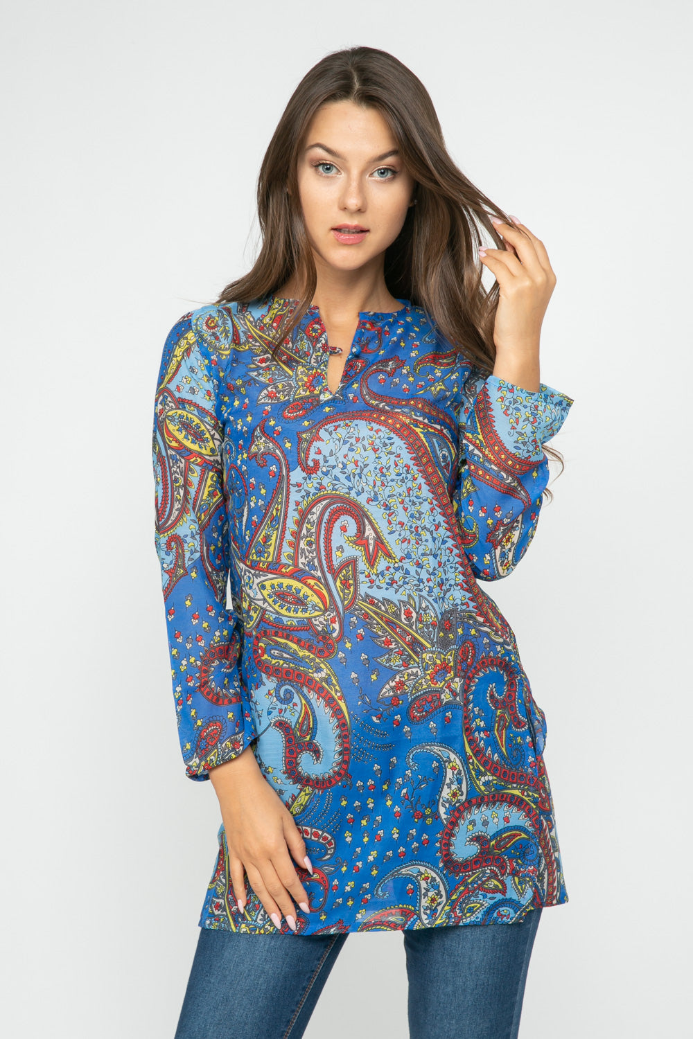 RAJ GINA PRINTED TUNIC - quetzals