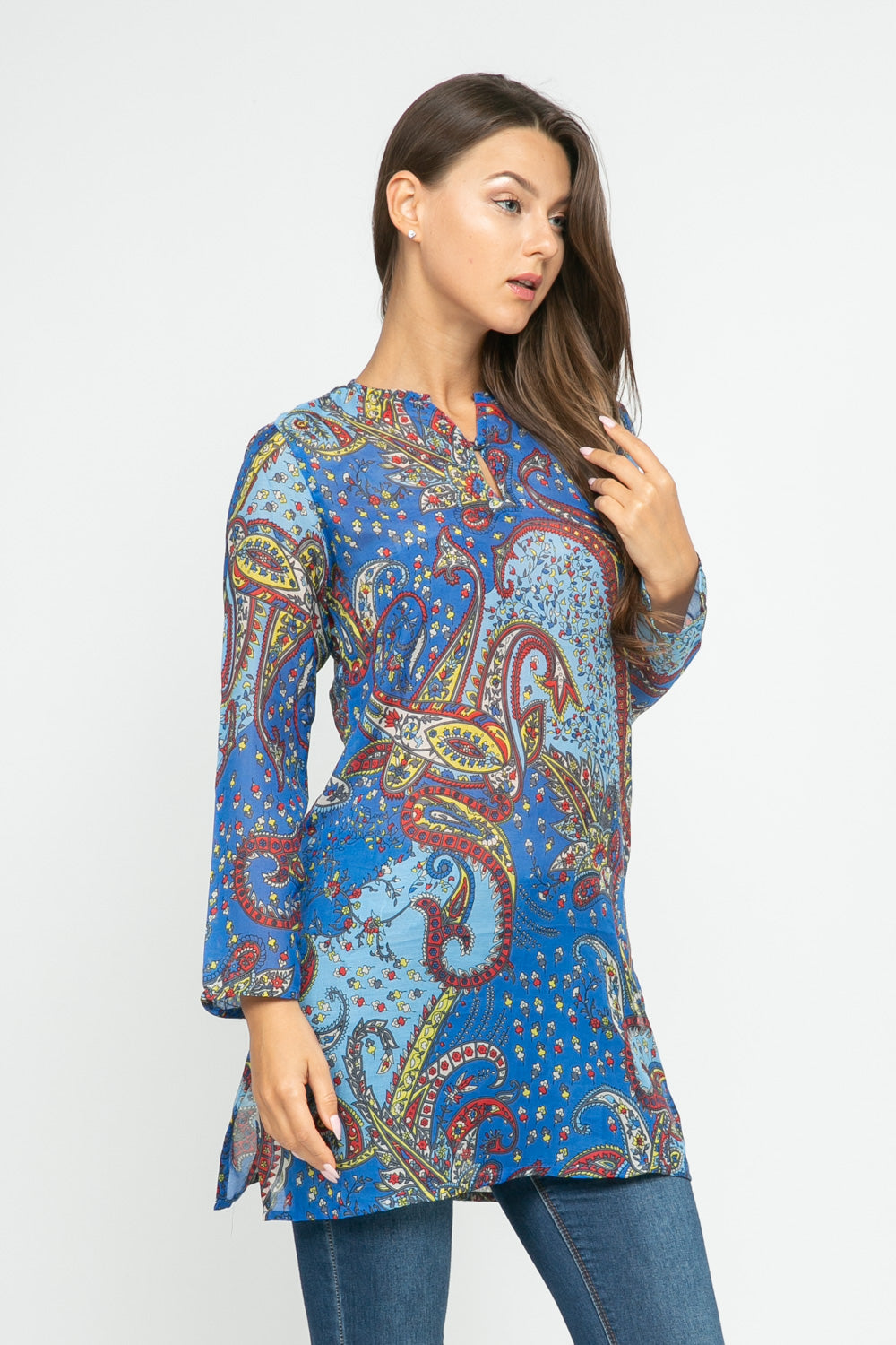 RAJ GINA PRINTED TUNIC - quetzals