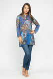 RAJ GINA PRINTED TUNIC - quetzals