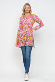 RAJ IRENE MAUVE PRINTED EMBROIDERED TUNIC - quetzals