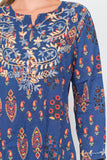 RAJ IRIS BLUE EMBROIDERED TUNIC - quetzals