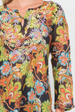 RAJ WILDFLOWER EMBROIDERED TUNIC - quetzals