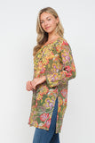 RAJ WILDFLOWER EMBROIDERED TUNIC - quetzals