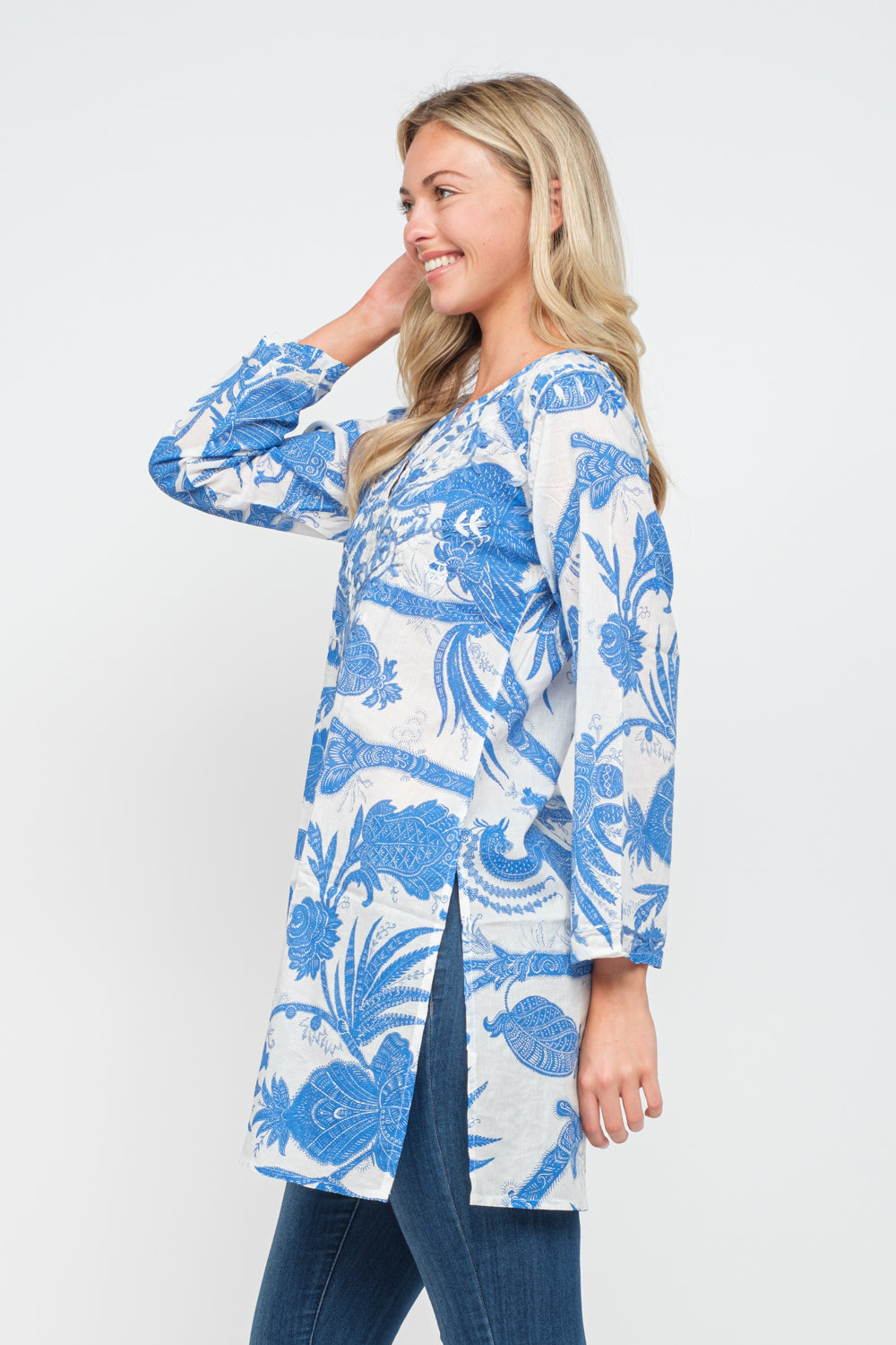 RAJ JESSICA PRINTED EMBROIERED TUNIC - quetzals