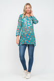 RAJ KASIA MAUVE PRINTED EMBROIDERED TUNIC - quetzals