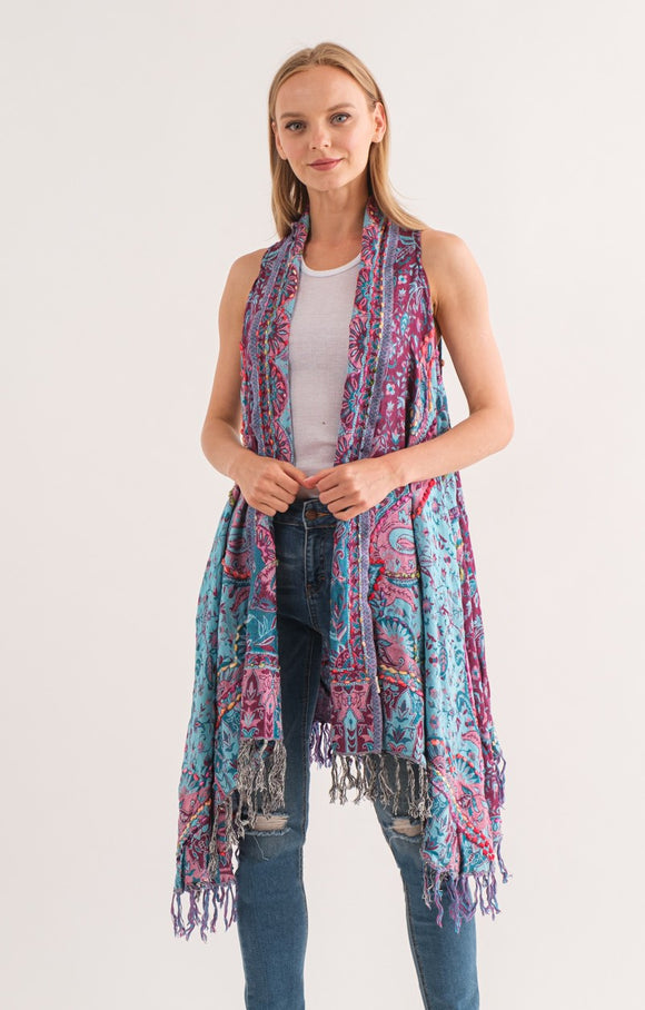 JAMI  THICK STITCH VEST - quetzals