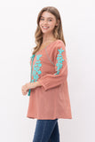 Norah Embroidered Tassel Top - Rajimports - Women's Clothing