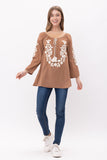 Norah Embroidered Tassel Top - Rajimports - Women's Clothing