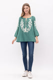 Norah Embroidered Tassel Top - Rajimports - Women's Clothing