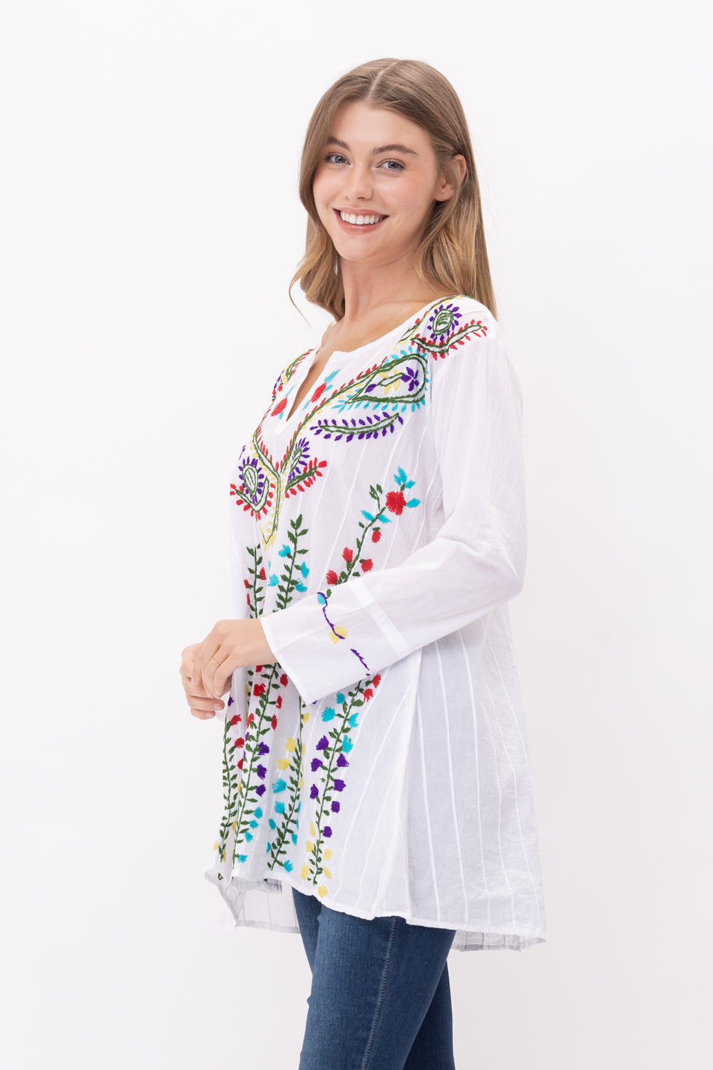 Raj Hand Embroidered Tunic - Rajimports - Women's Clothing