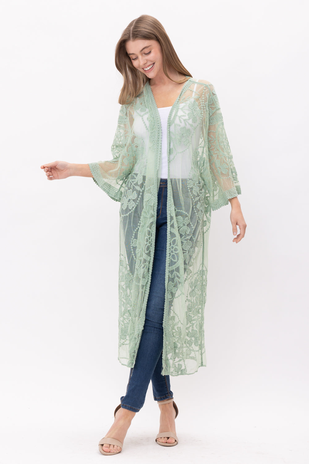 ANAISA LACE DUSTER KIMONO - Rajimports - Women's Clothing