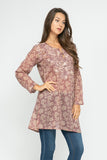 FORAL PETAL EMBROIDERED TUNIC - Rajimports - Women's Clothing