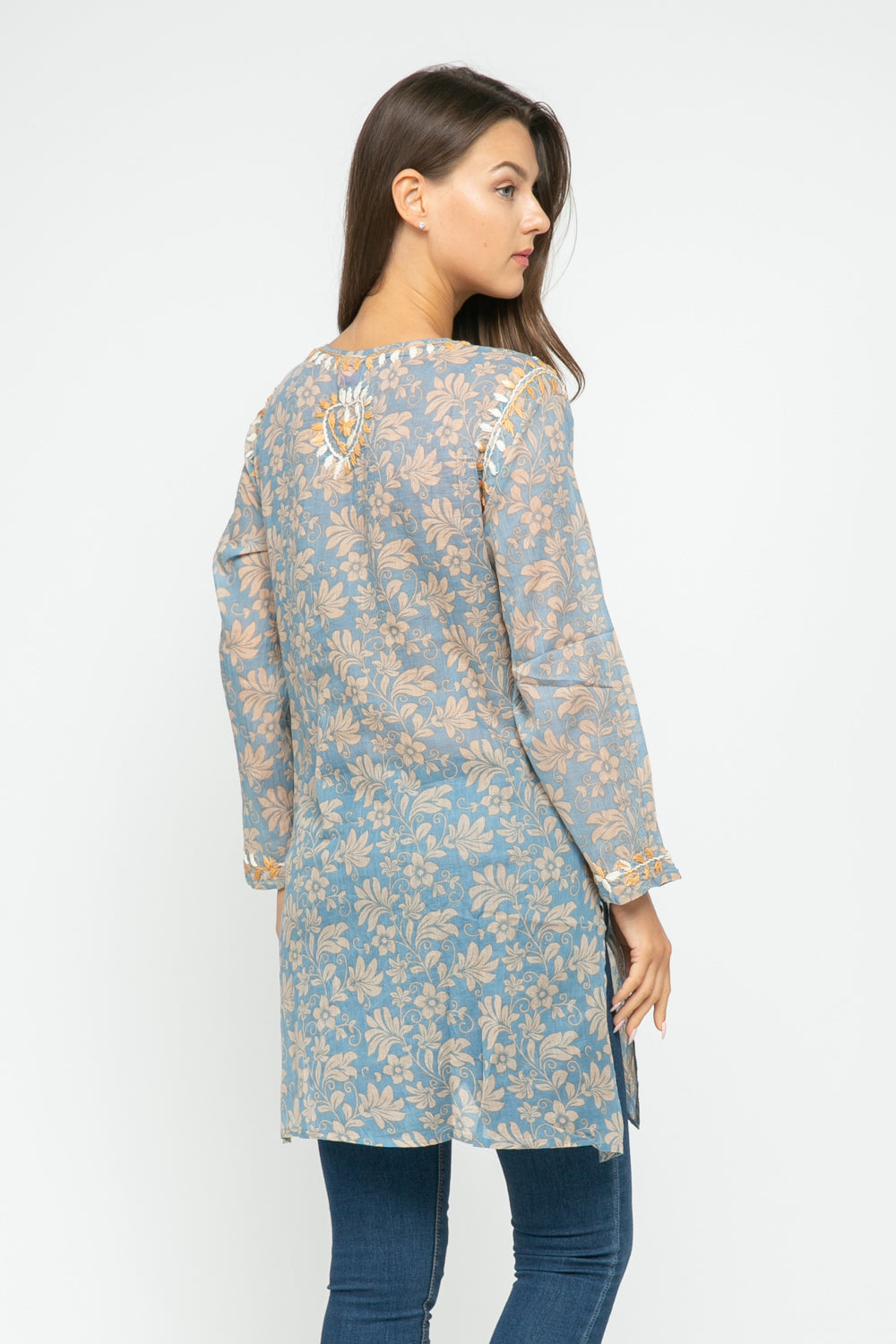 FORAL PETAL EMBROIDERED TUNIC - Rajimports - Women's Clothing