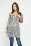 FORAL PETAL EMBROIDERED TUNIC - Rajimports - Women's Clothing