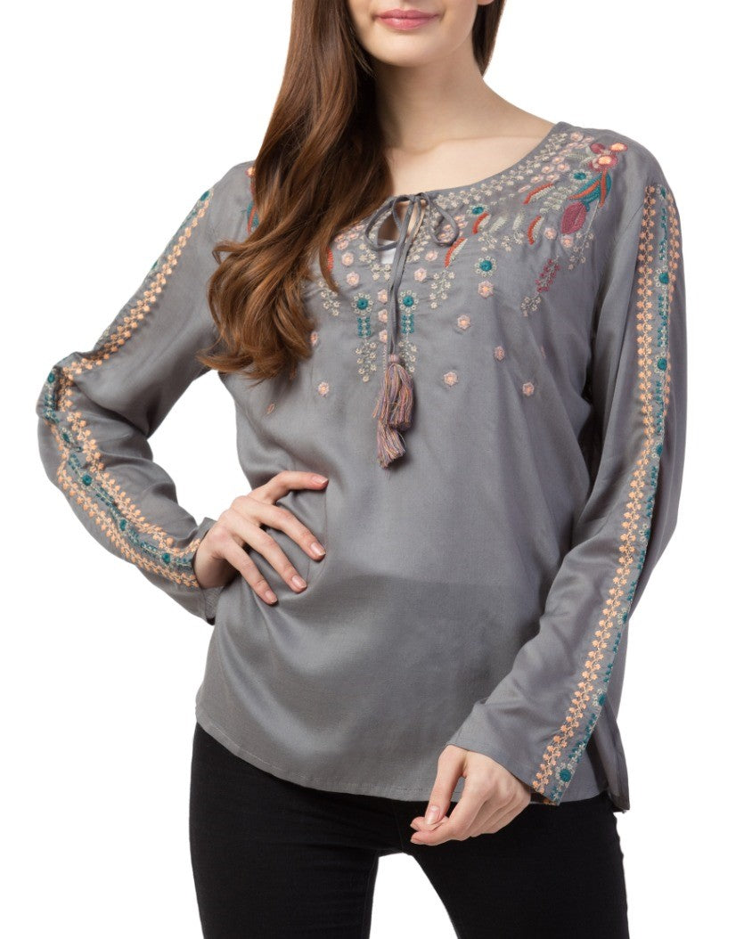 AUDREY EMBROIDERED TOP - Rajimports - Women's Clothing